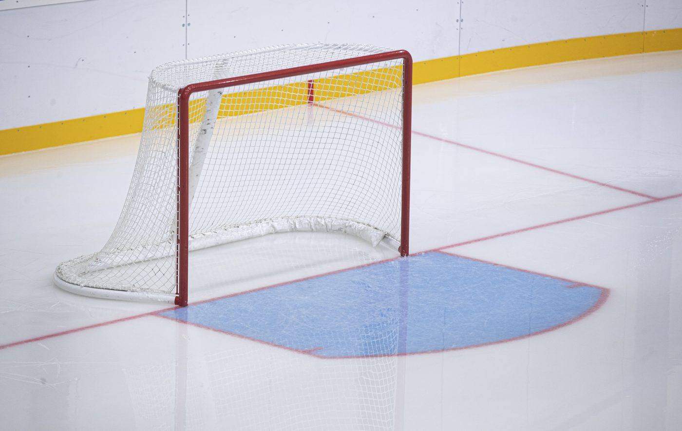 Hockey goal on ice
